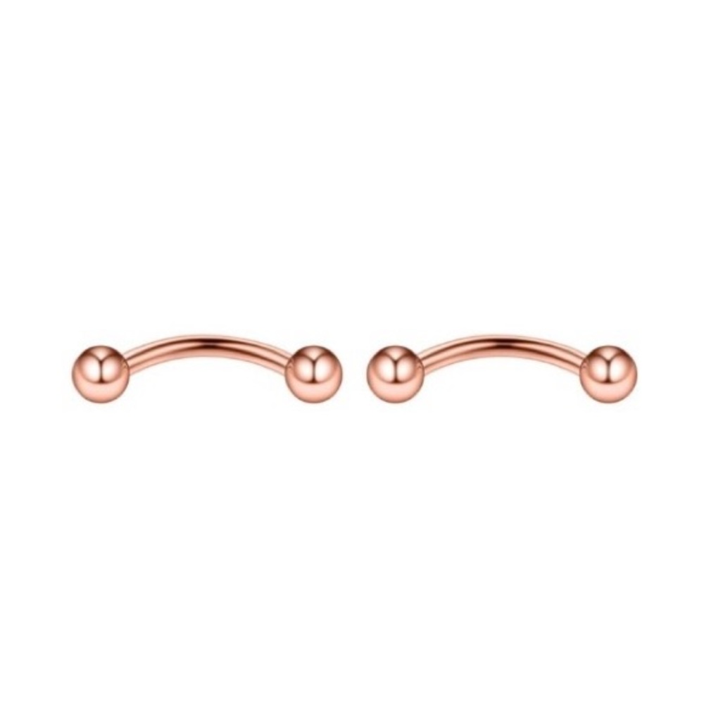 Stainless Steel Rose Gold Curved Barbell Jewelry with Balls